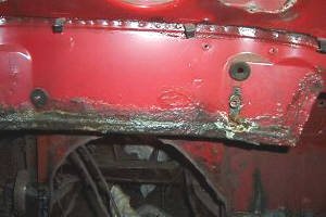 Inside old battery box
