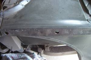 Driver side rear deck center section before