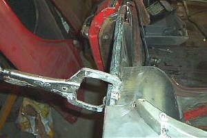 Repairing the upper tab on the driver side inner fender